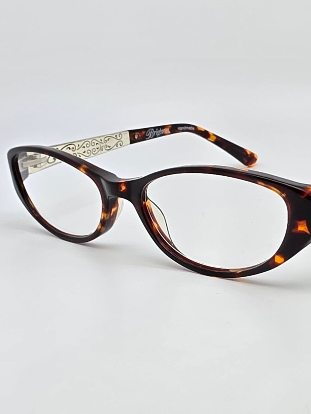 Brighton Venezia Tortoise Gold Silver Frame +2.00 Lens Cat Eye Reading Glasses